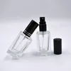 15 ml fyrkantig glasparfymatomizer, tom parfumflaska silver guld svart mössa, 15 ml kosmetika sprayflaskor F2244 HMQCS