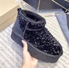 Snöstövlar Designer Dipper Classic Boot Australian Booties Women Wool Fur Slipper Chocolate Dune Chesut Winter Shoes