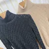 1006 L 2023 Runway Autumn Women's Sweaters Long Sleeve Crew Neck Pullover Black White Womens Xue
