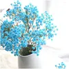 Ghirlande di fiori decorativi artificiali con vaso di seta Babys Breath Bouquet floreale Decorazioni per feste Essiccati Wild Drop Consegna Home Garden Fes Dhvjt