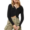 Damesgebreide Xingqing Y2k-trui Dames esthetische kleding Effen kleur Ritssluiting Lange mouw Gebreide crop top Jaren 2000 Kapmantel Casual