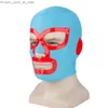 Máscaras de festa 1 pcs Nacho Máscara Libre Azul Vermelho Cor Unisex Headgear Halloween Fantasia Bola Cosplay Prop Q231009