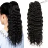 Lace Wigs Natural Wavy Drawstring tail Human Hair Brazilian Afro Clip In For Black Women Remy Color Yepei Tail 231006