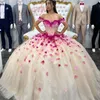Veralove Quinceanera robes robe De bal épaules dénudées fleurs appliquées doux 16 robe De soirée appliques florales robes De 15 Anos