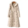 Women's Trench Coats Small Fragrant Style Purple Down Coat Winter 2023 Windproof Hooded Long Warm