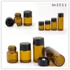 1ml 2ml 3ml 5ml Amber Essential oil Glass Dropper bottle Mini Glass essential Oil bottle with Glass vials F383 Qrvii