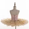 Scene Wear Design Anpassad storlek Färgprestanda Dance Kids Girls 7 Lager Pre-Professional Exquisite Orange Ballet Tutu