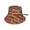 Berets Old Red Clinker Bricks Wall Gift Bucket Hat Sun Cap Masonry House Builder Building Stone Bricklayer Brimless