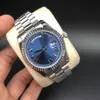 Multicolor Roman Blue Dial Day Date Rose Gold Rostfri Sapphire Watches Lägsta Mens Womens Automatic Mechanical Wristwatch 2140