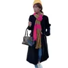 Foulards Mohair rayé tricoté longue écharpe à franges femmes hiver résistant au froid atmosphère chaude femmes luxe 231007
