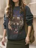 Tiger Grafik Sweatshirts für Frauen Mode Vintage Pullover Tops 2023 Frühling Herbst Damen Kleidung Lose Sweatshirt Hoodies