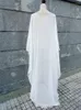 Ytterkläder plus storlek rund hals chiffong bröllopsklänning cape elegant lång golvlängd kvinna vit bankett vågig
