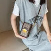 mobile phone street trendy and versatile portable old flower letter shoulder women's small square for outings number 849