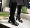 Fashionwomen Knee Boots Designer High Heels Ankel Boot Real Leather Shoes Fashion Shoe Winter Fall