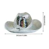 Party Hats Glitter Mirror Glass Disco Ball Hat Disco Glitter Ball Disco Fashion Ball Hat For Cowboy Cowgirl Party Decoration 231007