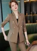 Women's Two Piece Pants Fashion Blazer Women Business Suits 2 Pant And Tops Sets Office Ladies Work Uniform OL Jackets