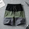 Men's Shorts Beach Pants Cotton Casual Summer Splicing Sports Large Yards Fashion Straight Four Corner Breathable