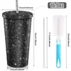 Muggar Creative Bling Rhinestone Skinny Tumbler Straw Cups Drinking Bottle Isolation Car Mugs Coffee Cup Tea Water Bottle Women Gift 231007