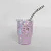 2 unz 3 unz Glass Glass Mini Cup Leopard Gepard Disign Mub Izolowany stal nierdzewna słoma Tubllerzy Śliczne kubek sublimacja kleja G1007