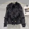 Futro damskie 2023 Zimowa streetwear jagnięcy furry podszewka Faux zintegrowane ciepłe skórzane kurtki do ubrania