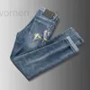 Calças de brim masculinas designer designer jeans paige moda luxo impresso novo magro pequeno pé casual calças retas zyau