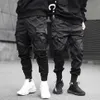 Herrbyxor 2021 Hip Hop Boy Multi-Pocket Elastic midje Design Harem Pant Men Streetwear Punk Casual byxor Jogger Male Dan265G