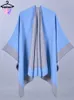 Halsdukar i kvinnor Capes Fashion Imitation Cashmere Simple Style Solid Two Color Crossing inuti och Outside Scarf Luxury Shawls 231007