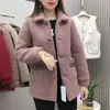 Women's Fur Faux Fur 2023 New Winter Imitation Lambswool Jacket Padded Thicken Solid Color Pocket Mother Fur Coat Women ParkasL231007