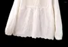 Женские блузки, осенняя кружевная блузка с круглым воротником и вышивкой, рубашка с длинным рукавом