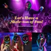 Kostium motywu Halloween LED Neon Maska z świecącymi rękawiczkami maskarady maski imprezowe