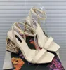 العلامات التجارية الفاخرة العلامات التجارية Keira Sandals Shoes Bridal Wedding Dress Pumps Calfkin High Heels Lady Gladiator Sandalias with Box.EU35-43