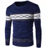 Erkek Sweaters 2023 Sonbahar/Kış Sıradan Renk Bloku Kazak Etnik Stil Sıcak Katı Çok Yönlü Örgü Kalınlaştırılmış İplik Gömlek