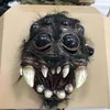 Máscaras de festa Horror Assustador Máscara de Aranha Cosplay Assustador Animal Aranhas Grandes Olhos Dente Boca Aberta Capacete de Látex Halloween Party Costume Adereços Q231007