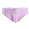 Mens Sissy Lencería Bragas Ropa interior Encaje Floral Bulge Bolsa Tiro bajo Ver a través de Bikini Calzoncillos Calzoncillos eróticos gay Ropa de dormir214V