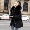 Women's Fur Faux Fur 2023 New Winter Jacket for Women Warm Parkas Fur Collar Long Casual Parka Slim Thicken Puffer Coat Snow Wear Hooded CoatsL231007