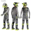 Inne odzież 2023 PRime Pro Motocross Set Seto Grey Flo Moto wyruszył w kombinezon MX Race Zużycie Moto Suit Motorcycle Ochronne odzież 231007