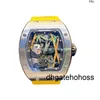 Richardmill Orologio Milles Orologi Richads Milles Miller Orologio con tecnologia nera Tourbillon completamente automatico meccanico Secchiello per vino da uomo Quadrante grande Impermeabile Coo