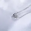 Hängen Soorchce Heart Pendant Women's Necklace Round 1 Moissanite Solitaire Bezel Engagement