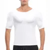 Men's Body Shapers Men Shaper False Muscle Chest T-Shirt Fake Shoulders Padded Underwear Compression T-Shirts3030