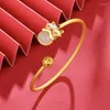 Bangle S925 Sterling Silver Inlaid Natural Hetian Jade Bracelet Lion Dance Design National Trendy Style Jewelry