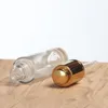 Bouteille d'huile essentielle argentée ou dorée de 30 ml avec capuchon en plastique UV, flacon compte-gouttes en verre de 30 ml pour cosmétique F1337 Xmbbo