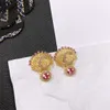 Designer boucle d'oreille charme Stud lettre C femmes cerceau boucle d'oreille bijoux de fête or Ohrringe femme cadeau CCity gland longue chaîne Orecchini 34