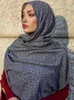 Etnisk kläder glitter bomullslinne halsduk kvinnor hijab vanlig mjuk turban sjal bronsning tryckt blommor sjalar bandana afrikan