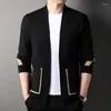 Мужские свитера 2023, брендовый дизайнер, модный вязаный кардиган для мужчин, свитер, повседневный графический японский пальто, куртка, мужская одежда