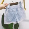 Shorts Été filles shorts bébé denim enfants enfants bas streetwear mode bling argent sequin gland 3 à 9 ans 231007