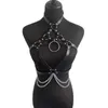 sex toys for couples Bdsm Sexy Woman's Underwear Leather Bra Exotic Accessory Chain Belt Gothic Garter Prom Nightclub Clothing