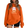 Kvinnors hoodies Lossa fast färg halloween glasögon flicka tryck dropp axel ärm huvlös sudaderas de mujeres sudadera mujer