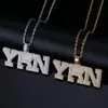 Pendant Necklaces AITIEI Iced Out Bling YRN Letters Necklace With Rope Chain Men Gold Silver Color Hip Hop Fashion Jewelry242j