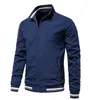 남자 재킷 가을 2023 스탠드 업 칼라 캐주얼 재킷 패션 컬러 매칭