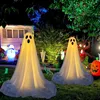 Party Masks Spooky Ghost Halloween Decor with Light Strings drivna ytterdörren Standing Ghost Porch Courtyard Standing Halloween Decoration Q231007